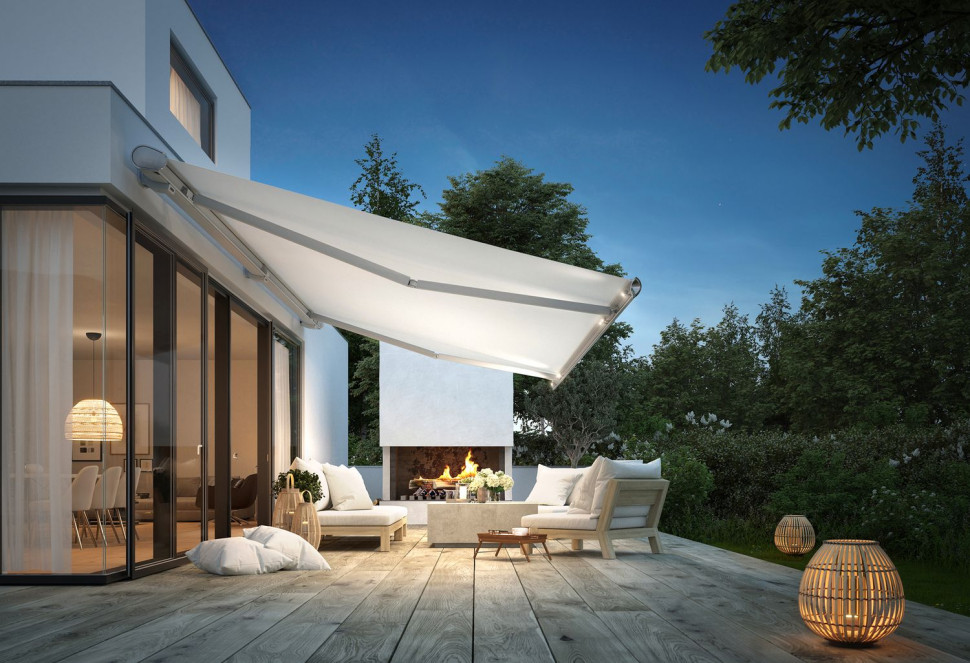 Zadaszenie tarasu pergolą markilux 6000 w technologii Smart Home. fot. markilux