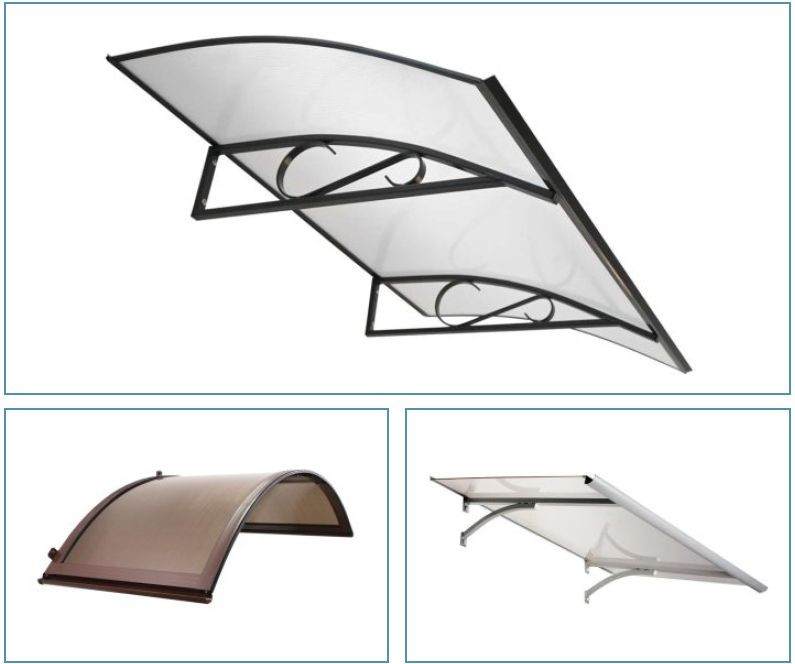 Przykładowa oferta daszków nad drzwi wejściowe. fot. Robelit