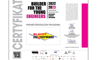 Blachy Pruszyński partnerem strategicznym programu Builder for the Young Engineers 2022/2023