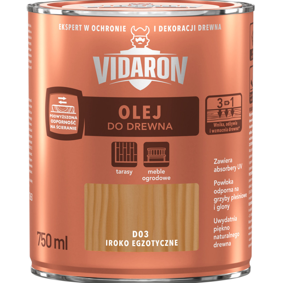 Olej do drewna uwydatnia kolor drewna i pozwala na wydobycie rysunku jego słojów. fot. Vidaron