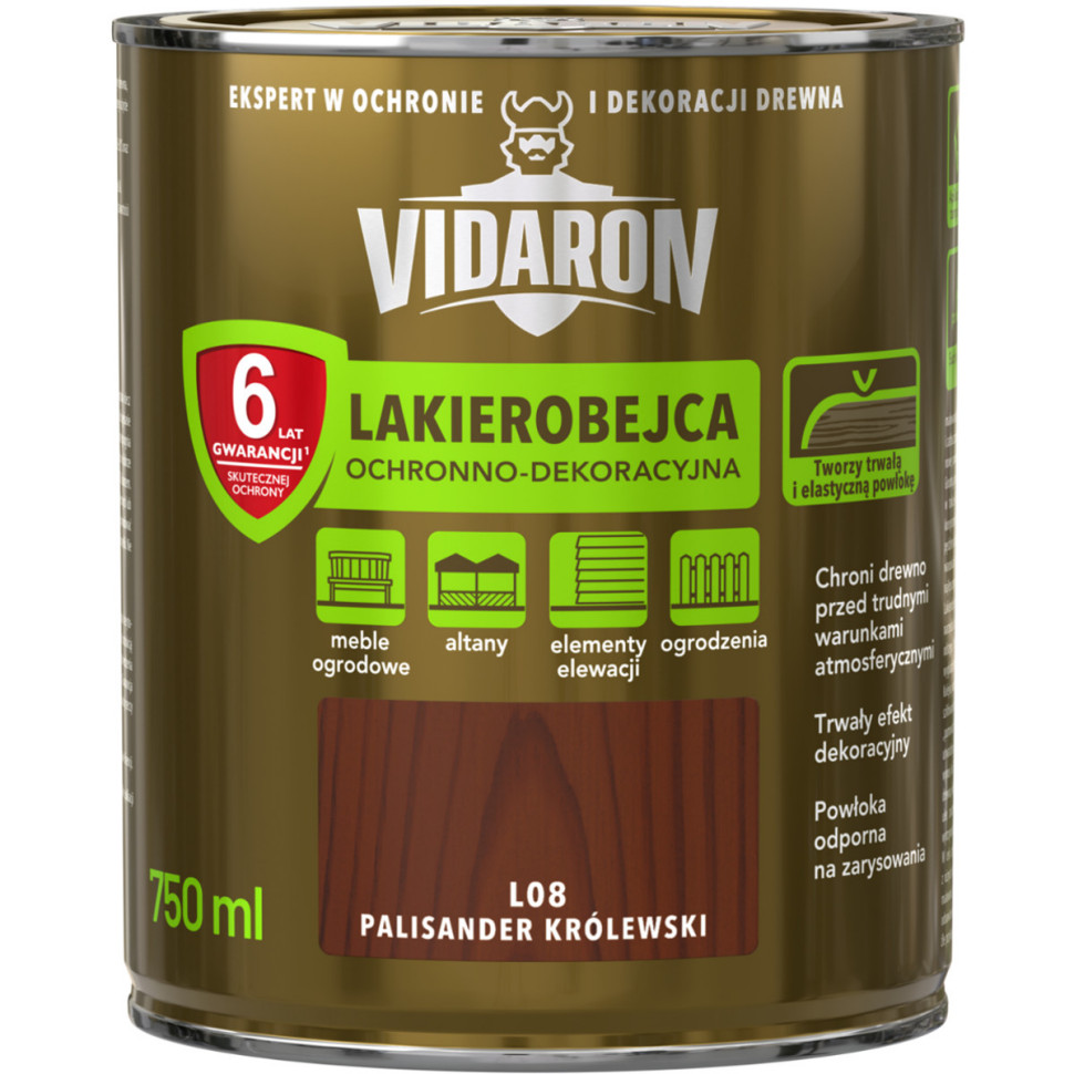 Lakierobejca ochronno-dekoracyjna do drewna VIDARON