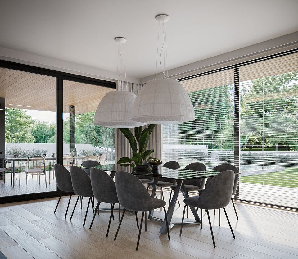 Widok z pomieszczenia przez ogromne przeszklenia  - to wszystko dzięki technologii szklenia STV. fot. OknoPlus