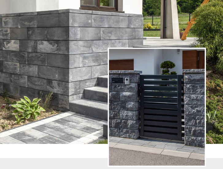 Ogrodzenia GALANT, CONTINENTAL, cegły UNI SPLIT