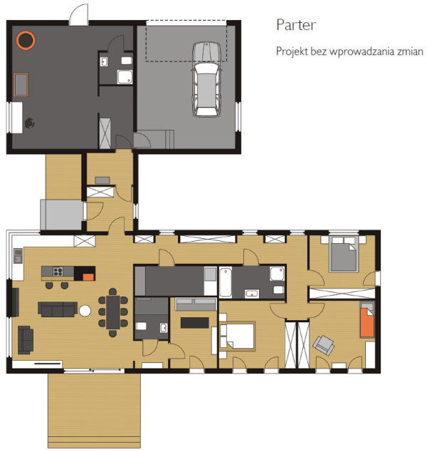 Architektura: PW Architekci, Paulina i Artur Paczkowscy; Rzut parteru