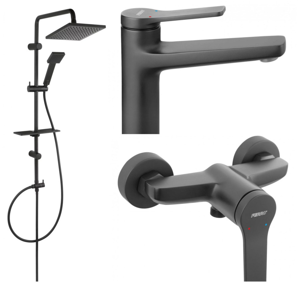 Czarne baterie świetnie prezentują się na tle jasnych płytek i blatu.