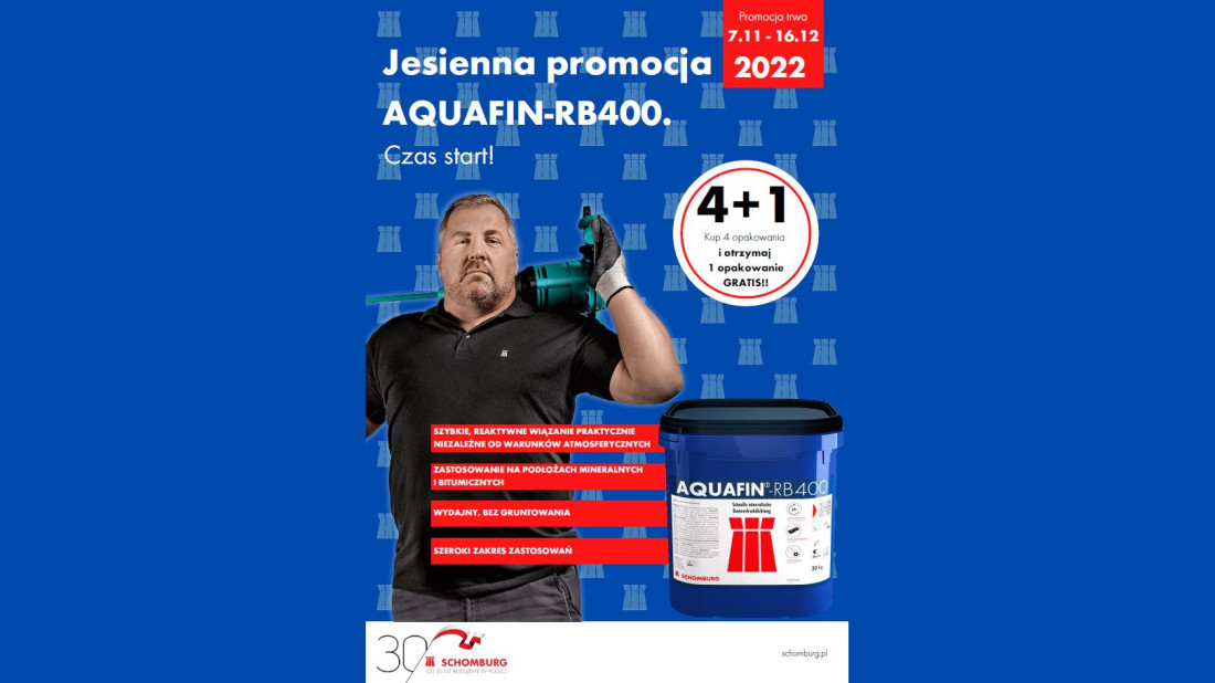 Jesienna promocja na szybkowiążącą hybrydową zaprawę uszczelniającą AQUAFIN®-RB400