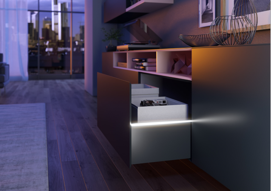 Szczególnie w sypialni liczy się delikatny wysuw oraz ciche zamykanie