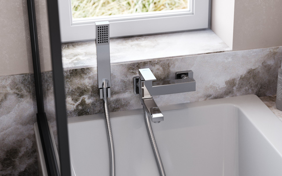 Bateria wannowa ścienna z przełącznikiem w wylewce FERRO ZICCO