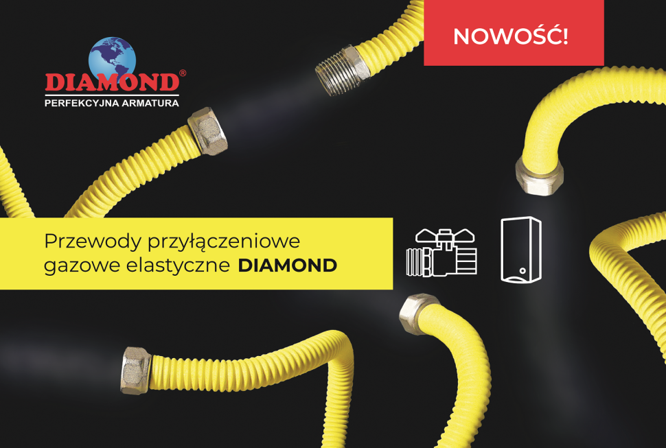 Przewody przyłączeniowe gazowe elastyczne DIAMOND