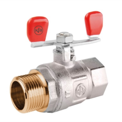 Zawór wodny, pełnoprzepływowy, nakrętno-wkrętny z dławikiem