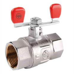 Zawór wodny, pełnoprzepływowy, nakrętno-nakrętny z dławikiem