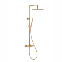 MOZA BRUSHED GOLD deszczownia z baterią termostatyczną