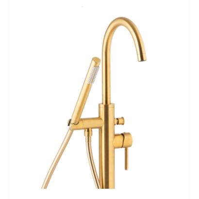 MOZA BRUSHED GOLD bateria wannowa wolnostojąca