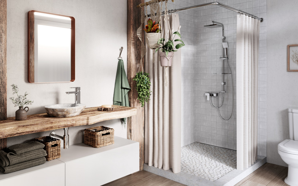 Amigo VerdeLine zestaw natryskowy przesuwny z deszczownią