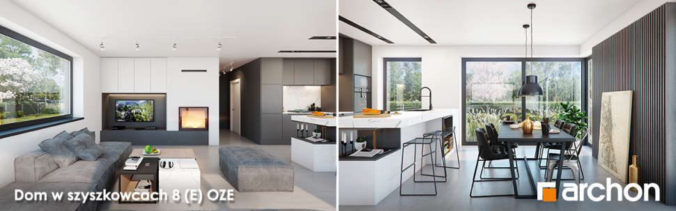 Dom w szyszkowcach 8 (E) OZE - aranżacja wnętrza