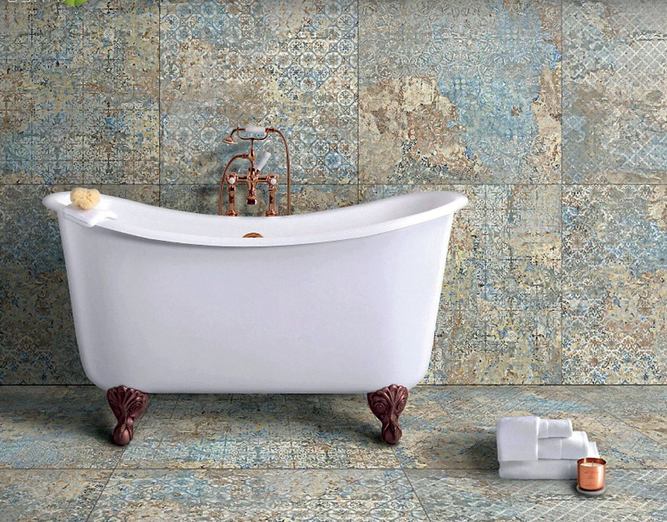 Ściany i podłoga wyłożone efektownym gresem Carpet Vestige Natural marki Aparici