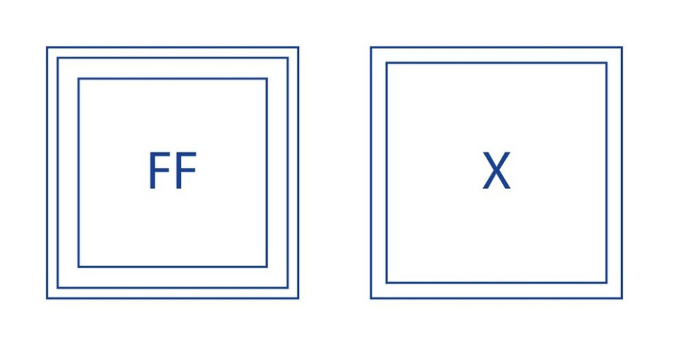 Okno fix szkolne w szybie i okno fix szkolne w ramie - rysunki techniczne