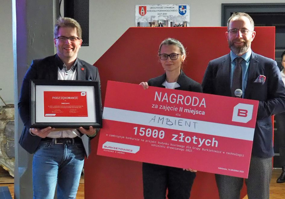 Zespół AMBIENT - zdobywcy II nagrody w konkursie Grupy Burkietowicz na zaprojektowanie biurowca
