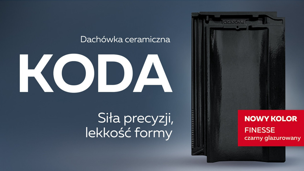 Dachówka ceramiczna KODA w nowym kolorze - FINESSE czarny glazurowany 