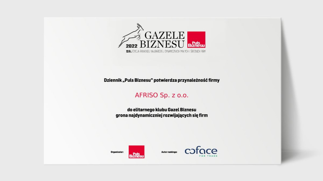 Gazele Biznesu 2022 dla AFRISO