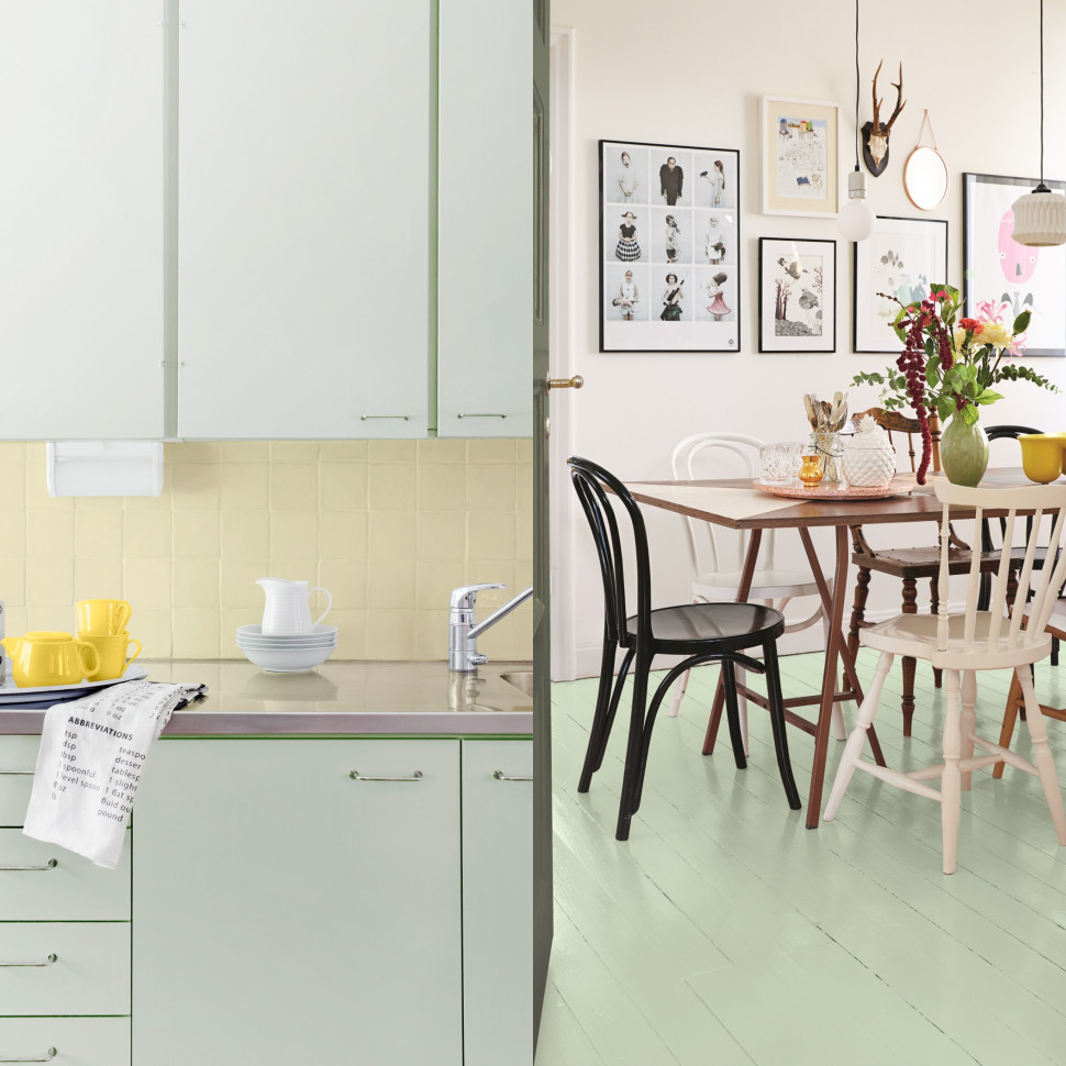 Kolor seledynowy zastosowany w formie dekoracji dodaje aranżacjom oryginalności i uroku