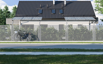 Słupy ogrodzeniowe z przygotowaniem do montażu paneli fotowoltaicznych