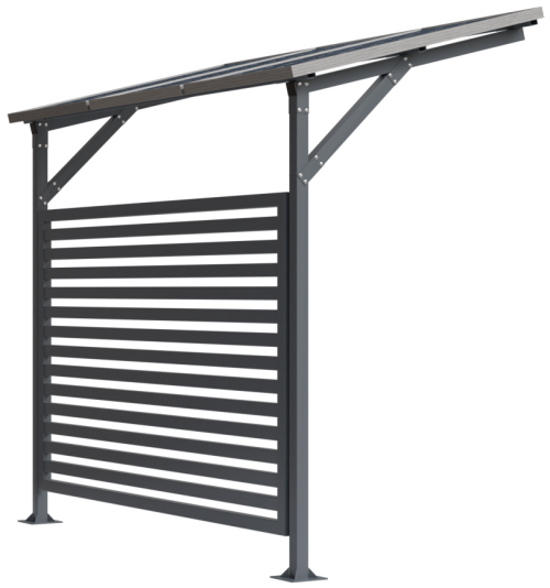 Słupek stalowy przygotowany pod montaż paneli fotowoltaicznych