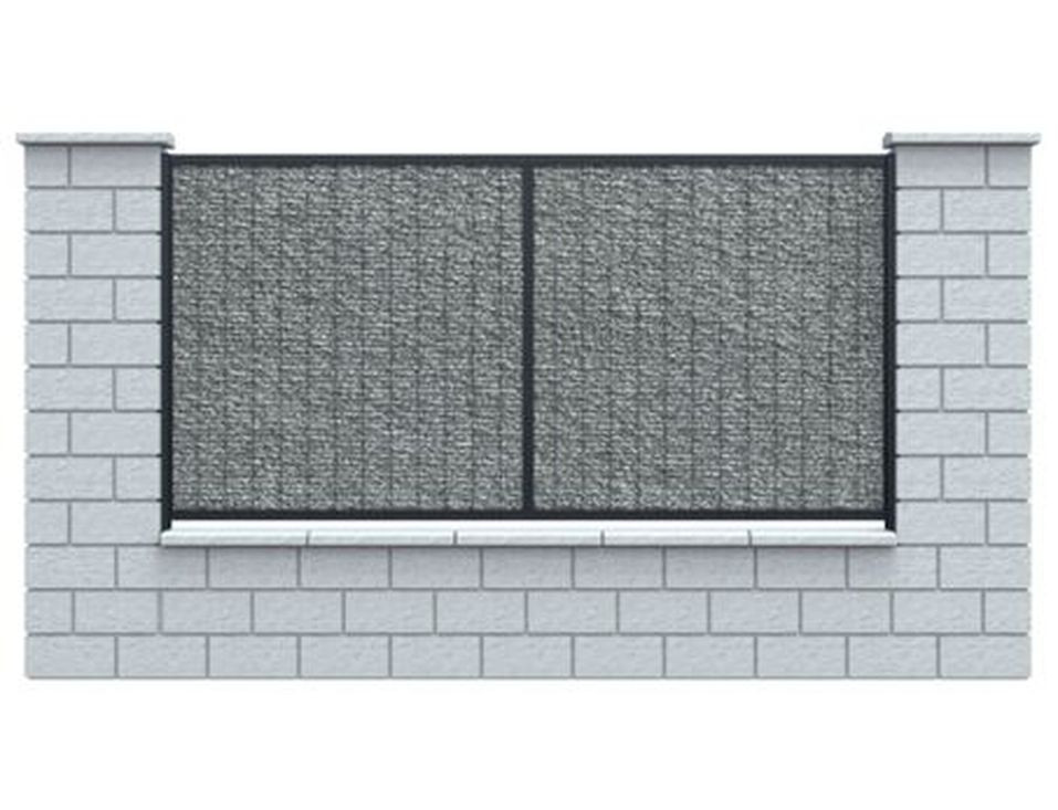 Ogrodzenie z wąskich paneli gabionowych