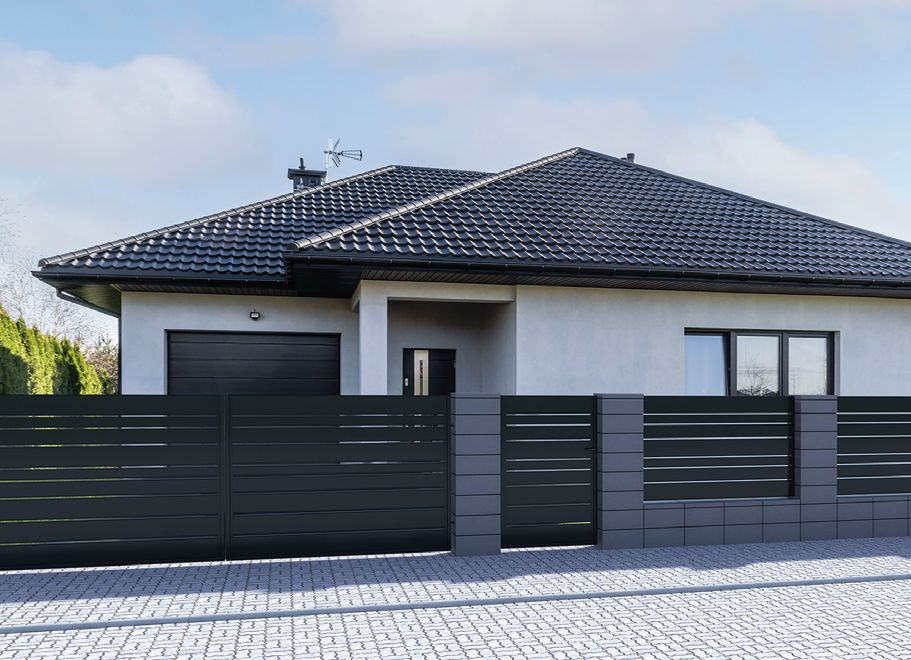 Panelowe systemy ogrodzeniowe tworzą kompletny system zawierający przęsła, słupki, furtkę