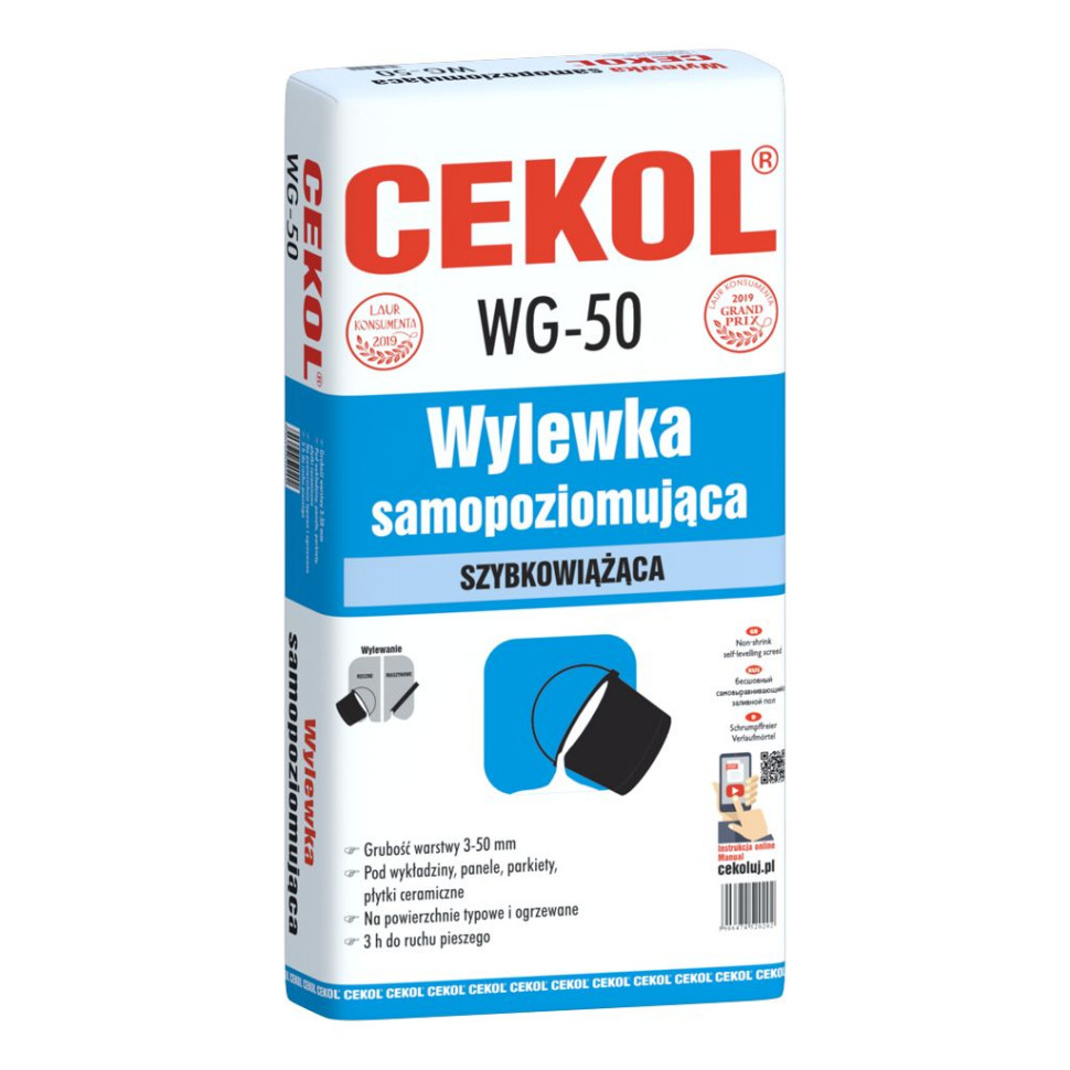 Opakowanie produktu - wylewka samopoziomująca szybkowiążąca CEKOL WG-50