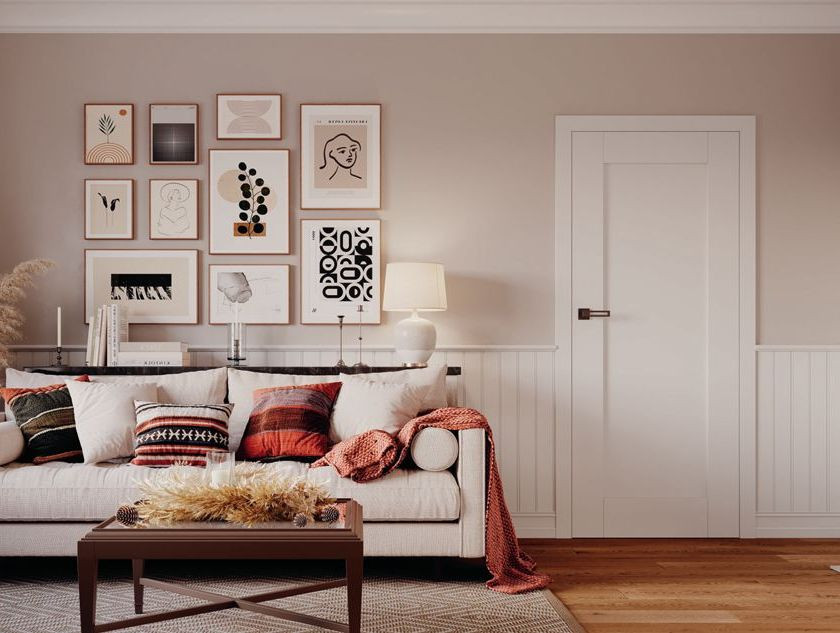 Estra 5 - drzwi bezprzylgowe, ramowe z płyciną