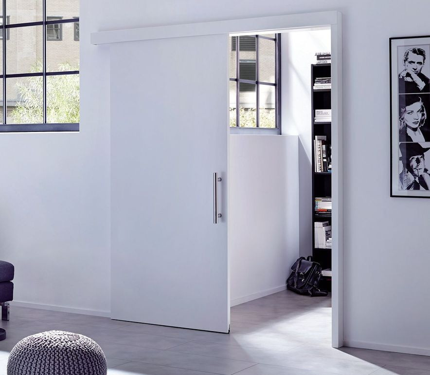 BaseLine - drzwi naścienne, płytowe, wykonane z otworowanej płyty wiórowej