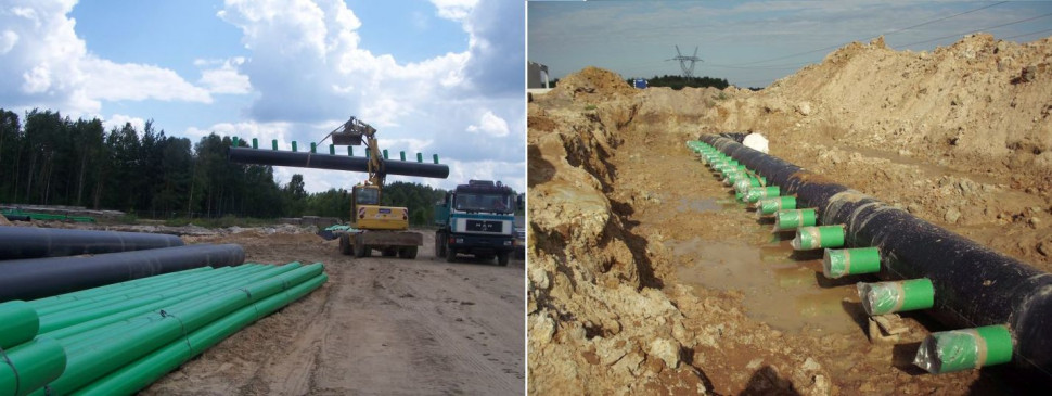 Układanie gruntowego wymiennika ciepła Global, lokalizacja Promnik k/Kielc. fot. Global-Tech