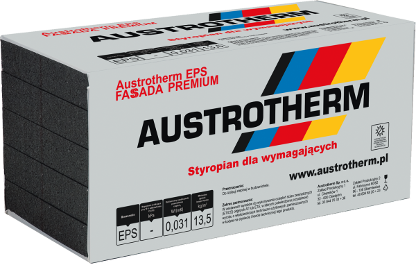 Szare płyty styropianowe Austrotherm EPS FASSADA PREMIUM