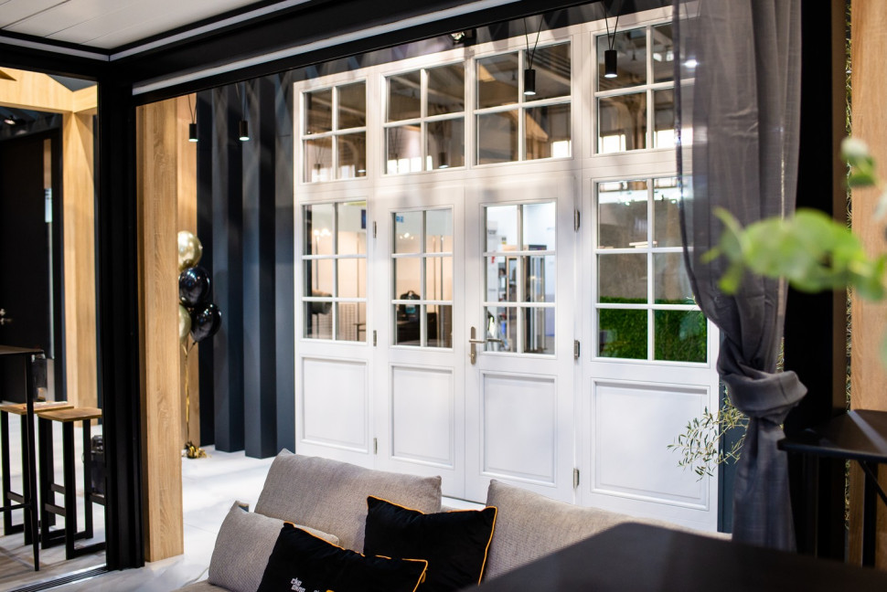 Drzwi drewniane Naturo 68 z naświetlami i szprosami