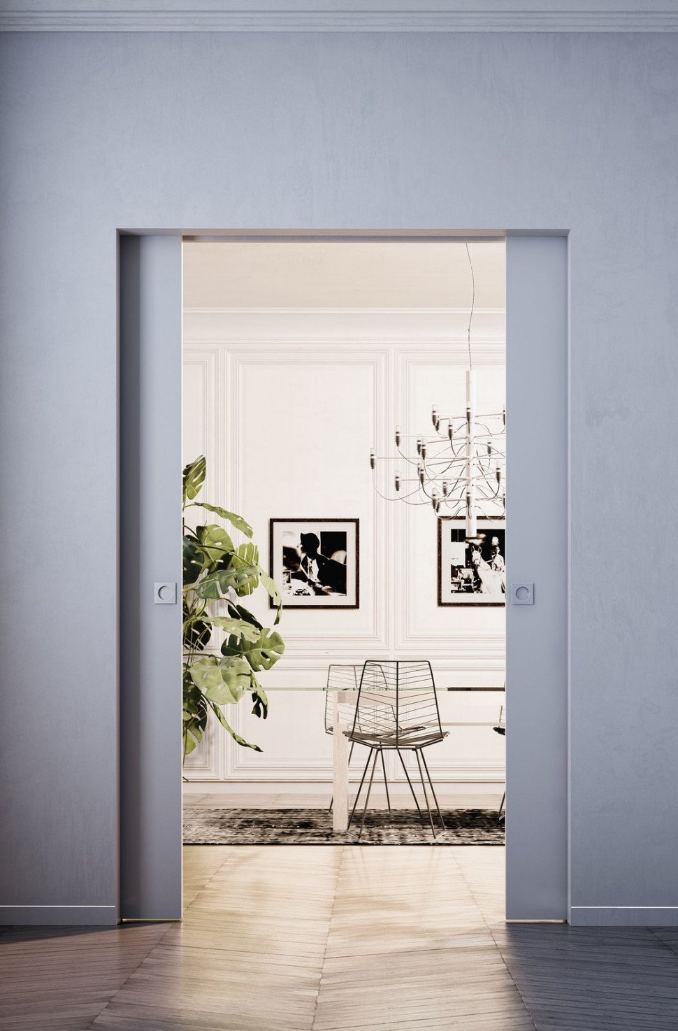 Drzwi chowane w ścianę Eclisse bezościeżnicowe