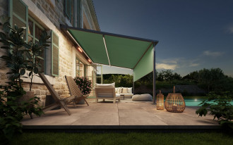 Markizy "pergola cubic" - pergola wyróżniająca się kanciastą kasetą poszycia