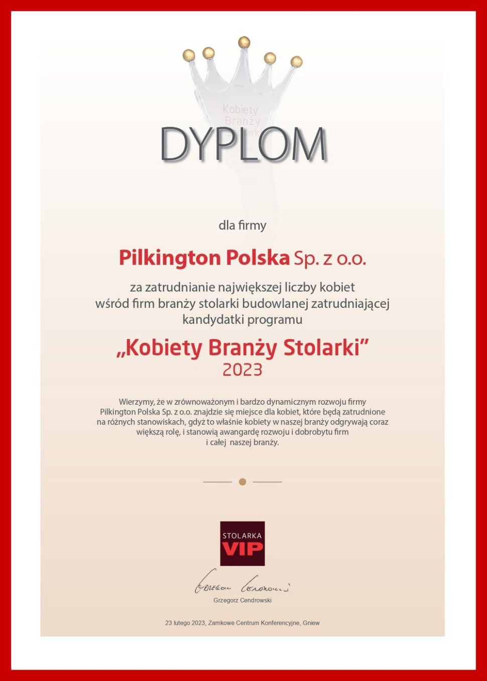 Kobiety Branży Stolarki 2023 - Nagroda dla Magdaleny Skoczyńskiej