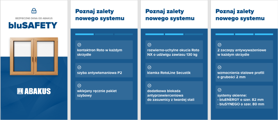 9 najważniejszych wyróżników systemu okien bluSAFETY. fot. ABAKUS OKNA