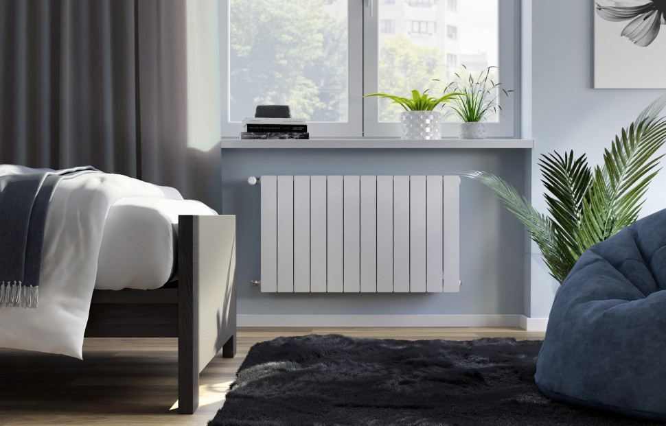 Grzejnik aluminiowy ADR 500F KFA Armatura w kolorze białym