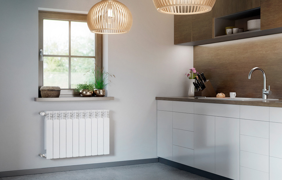 Grzejnik aluminiowy G500F KFA Armatura w kolorze białym