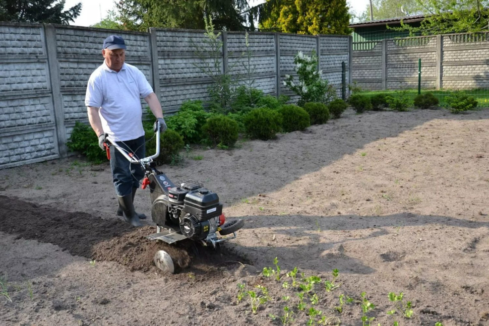 Glebogryzarka podczas pracy.