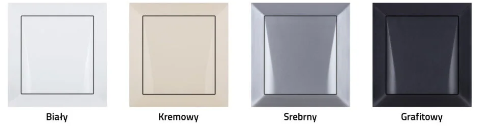 Gniazda wyrzutowe dostępne są w 4 wariantach kolorystycznych.
