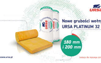 Wełna mineralna URSA PLATINUM 32 dostępna w 2 nowych grubościach: 180 mm i 200 mm