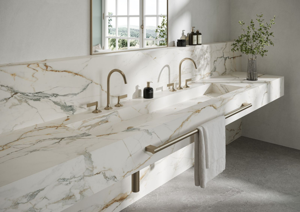 blat w łazience ze spieku kwarcowego