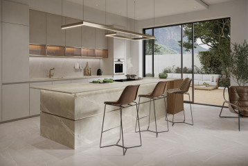 Wykończenie kuchni spiekami wielkoformatowymi TRI-D