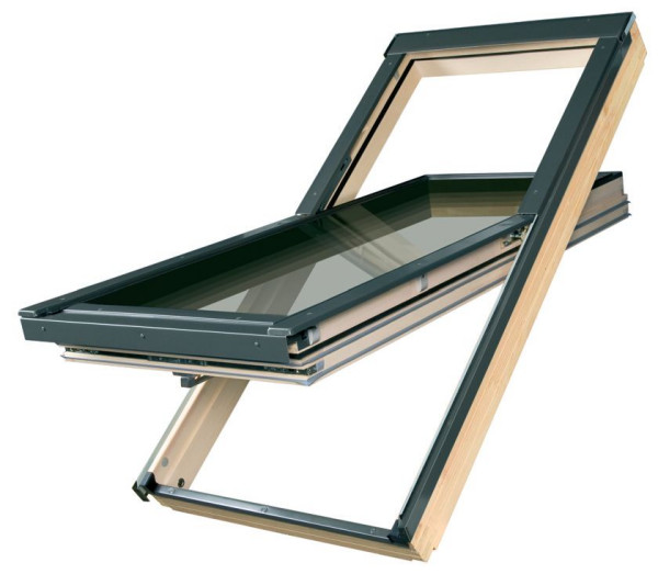 Okno dachowe to przeważnie produkt z drewna, od zewnątrz zabezpieczony osłoną z aluminiowej blachy