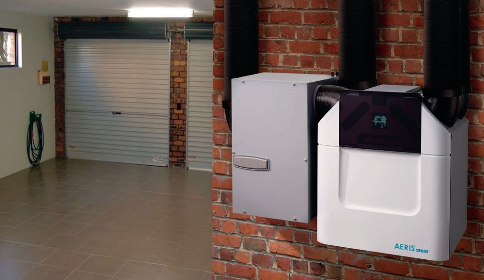 Centrala wentylacyjna umieszczona w garażu