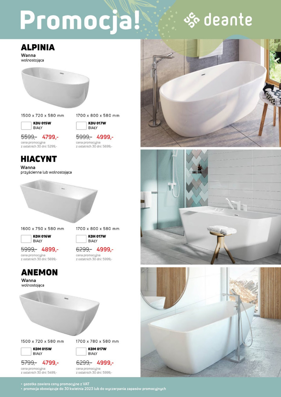 Promocja na wanny wolnostojące