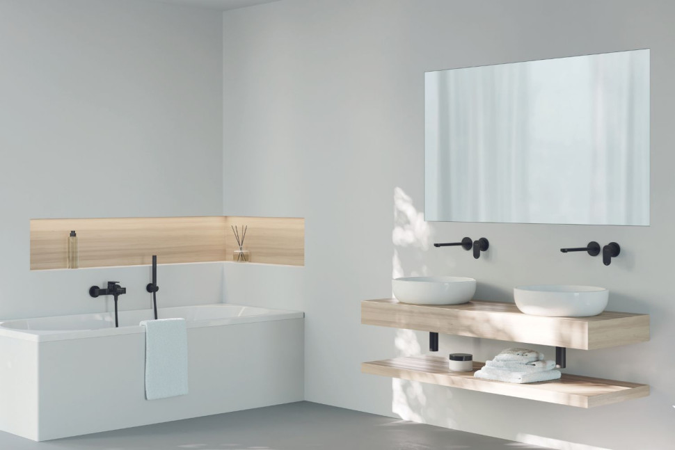 Armatura z kolekcji KLUDI LOUVA w kolorze czarnym